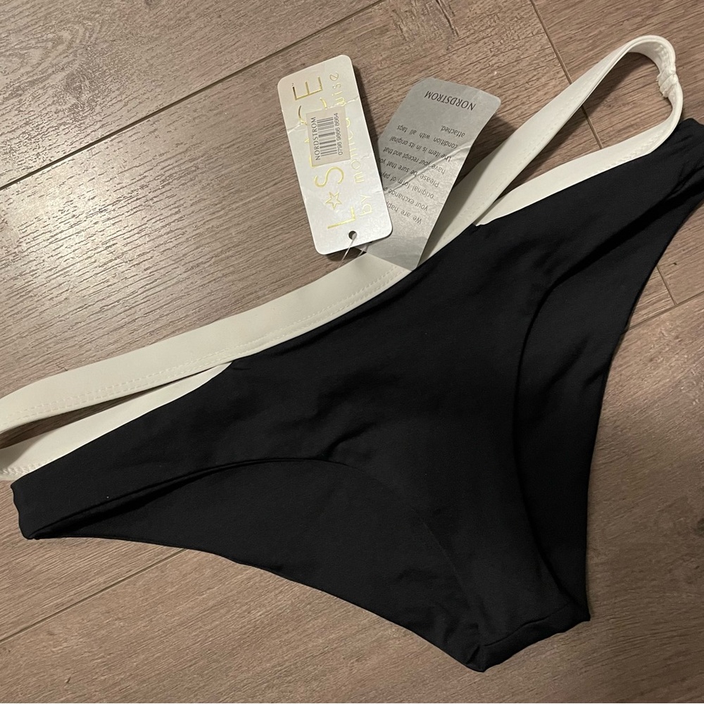 L*Space Black and White Bikini Bottom Size Medium